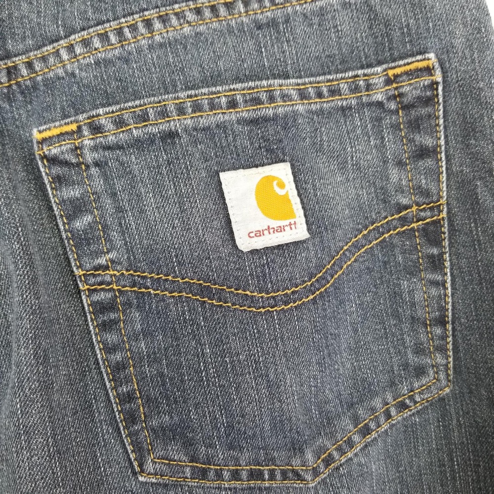 Carhartt Mens Relaxed Fit Straight Leg Dark Wash Denim Jeans 32x29 Workwear - Picture 9 of 10